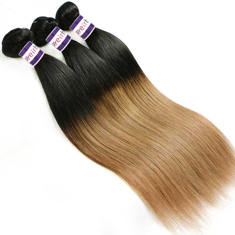 ombre hair straight brazilian dark brown ombre 1B/30 Color